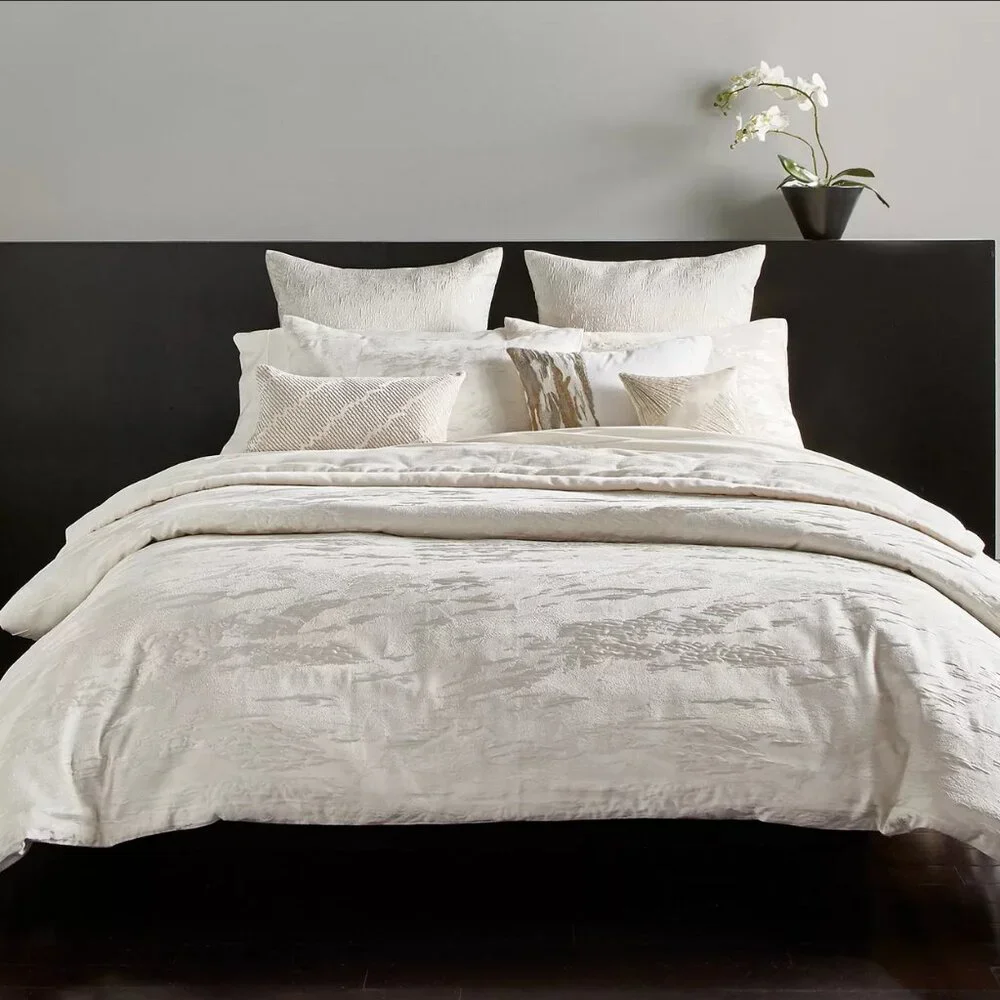 Donna Karan Home Seduction King Duvet Cover Ivory